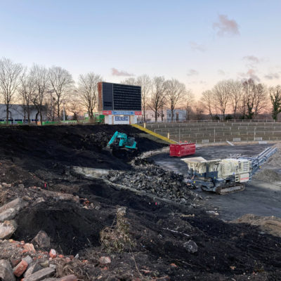 06.01.2022: Abriss Stadionkurve Heinz-Steyer-Stadion