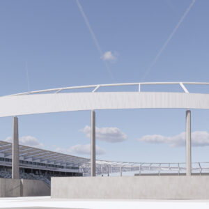 Stadion-Außenansicht Planung Heinz-Steyer-Stadion (Bild: ARGE Phase 10/ O+M ARCHITEKTEN BDA)