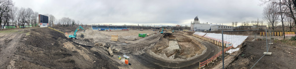 Panoramafoto Umbau Heinz-Steyer-Stadion 21.02.2022