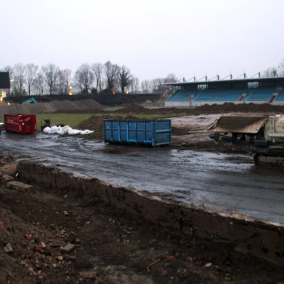 03.02.2022: Stadionbau Heinz-Steyer-Stadion - ehemaliges Spielfeld