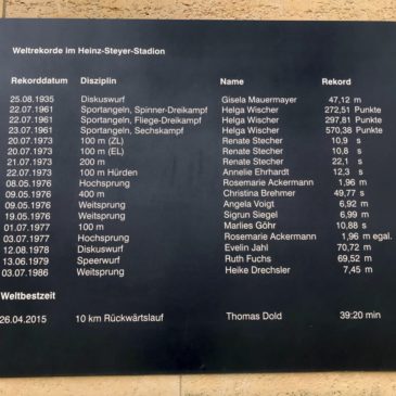 Weltrekord-Tafel vom Heinz-Steyer-Stadion gestohlen