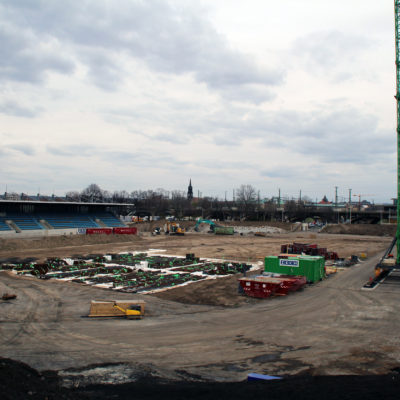 02.04.2022: Übersicht der Großbaustelle Heinz-Steyer-Stadion