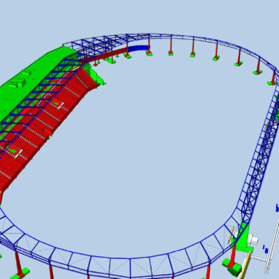 3D-Modell zur Tragwerksplanung für den Neubau des Heinz-Steyer-Stadions (Bild: ASSMANN BERATEN + PLANEN)