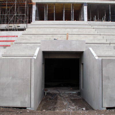 25.10.2022: Der neue Spielertunnel im Heinz-Steyer-Stadion